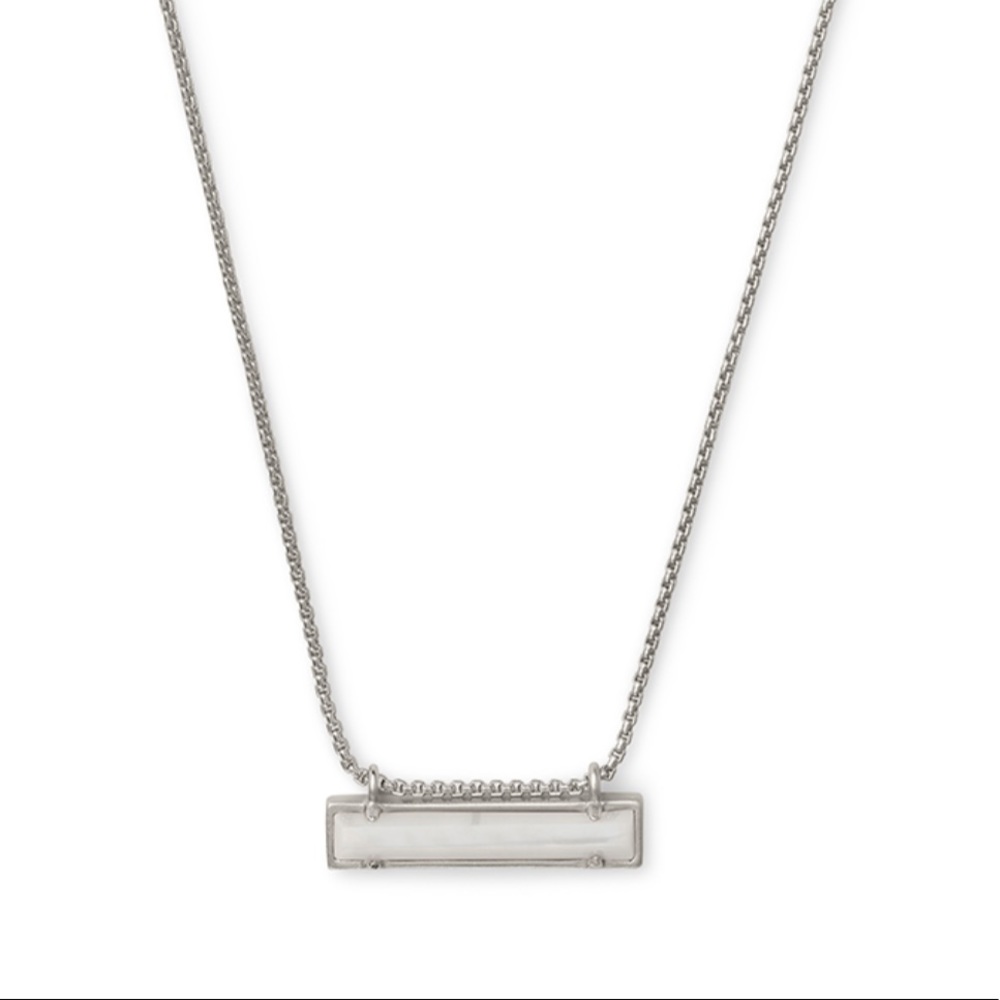 Kendra Scott Pearl and Rhodium Leanor Necklace